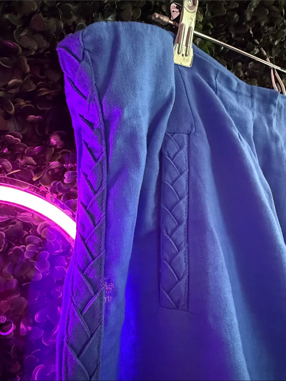 Vibrant Linen Blue Wide-Leg Pants